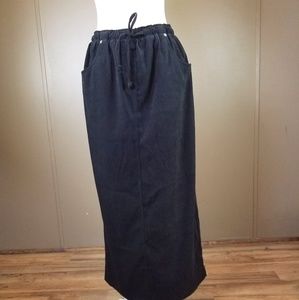 Black kinda like velvet skirt.